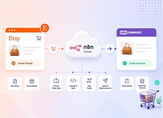 Effortlessly Automate Etsy Orders to WooCommerce Using n8n Cloud