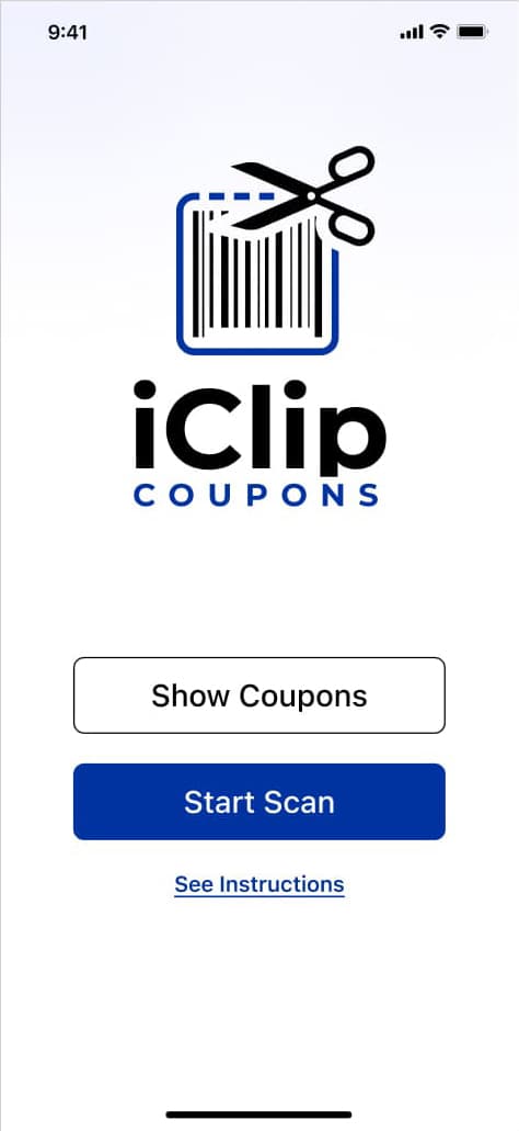 iClip Coupons screen 1