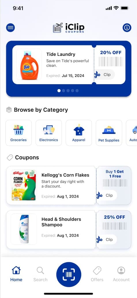 iClip Coupons screen 3