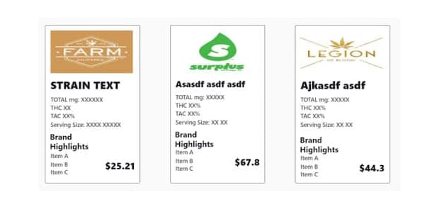 Retail Price Cards screen 1