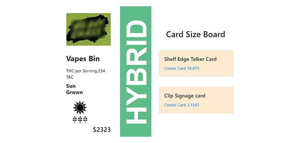 Retail Price Cards screen 2